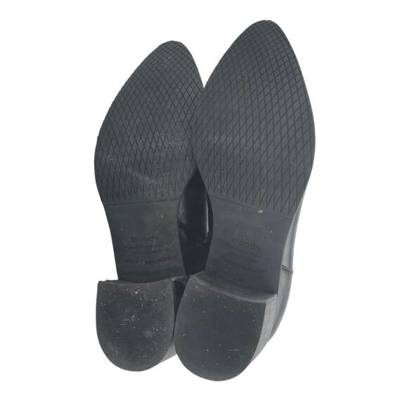 Blondo Elvina Women's Black Leather Zip Pointed Toe Block Heels Ankle Boots 8.5M - Picture 4 of 7